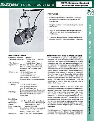 Electro-Voice 667A data sheet