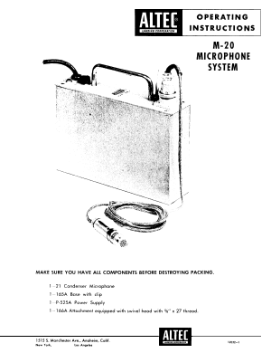 M-20 instructions