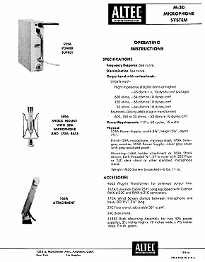 Altec M-30 instructions