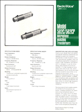 E-V data sheet