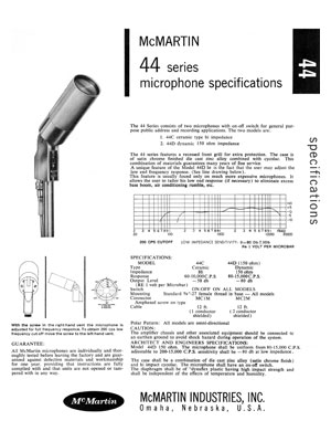 McMartin 44 specification sheet