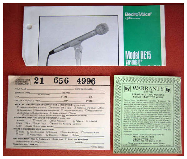 Electro-Voice Model RE15