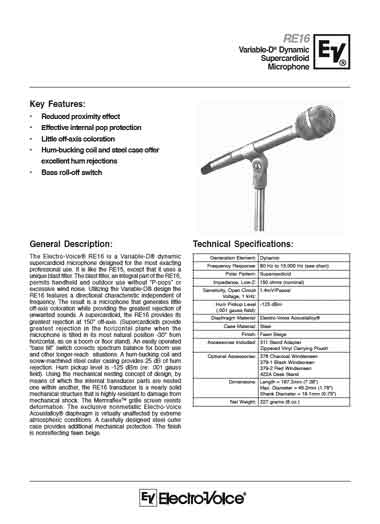 New spec sheet