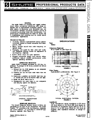 1979 Shure SM33 data sheet