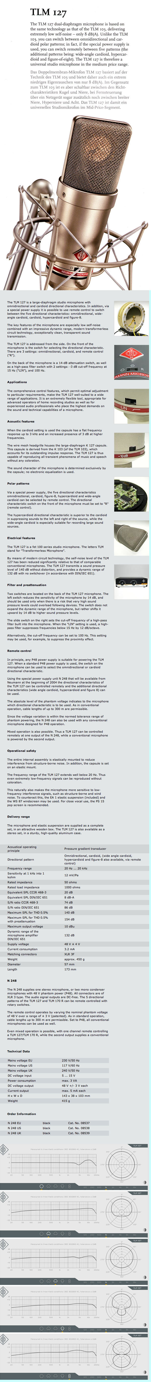 The Neumann TLM 127 technical specifications