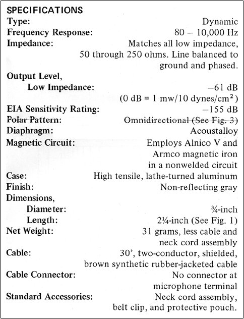 Electro-Voice 649B specifications